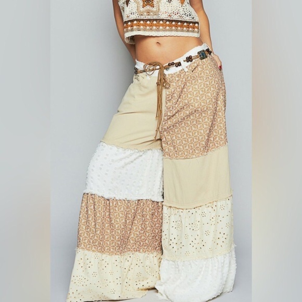 #208 A16 Restocked! 3Left POL Tiered Wide Leg Pants